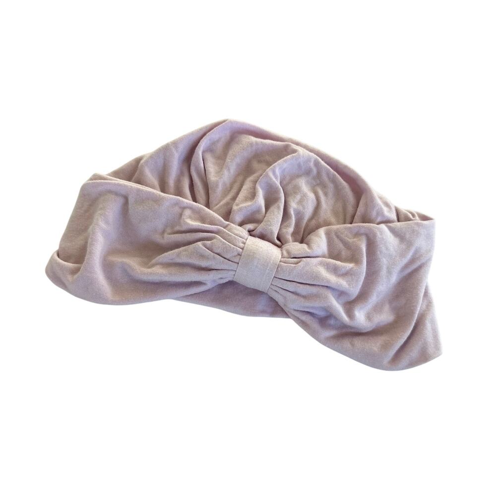 Kate Quinn Light Purple Knot Bow Front Beanie - Large